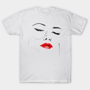 Woman with Red Lipstick T-Shirt